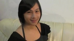 Young Cute Ladyboy Masturbating on the Couch...