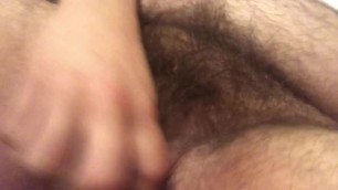 Hairy FTM Pussy with Dildo