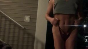 wet fake POV Cumshot CRAZY Window Dildo Assfucking Panties