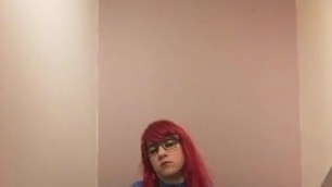 Crossdresser cosplay tease