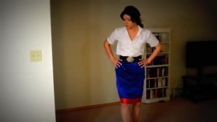 Sexy Crossdresser Katilyn In Her Office Uniform