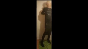 Pvc tranny playing with themselves