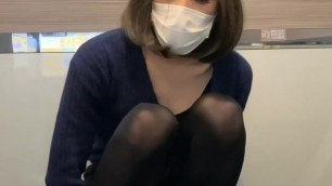 japanese crossdresser black tights anal