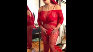 Deanna CD Doll in red bikini and sheer dress PREVIEW