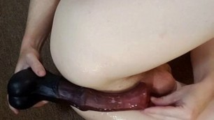 Bad Dragon Flared Chance Fucks Slut Pussy