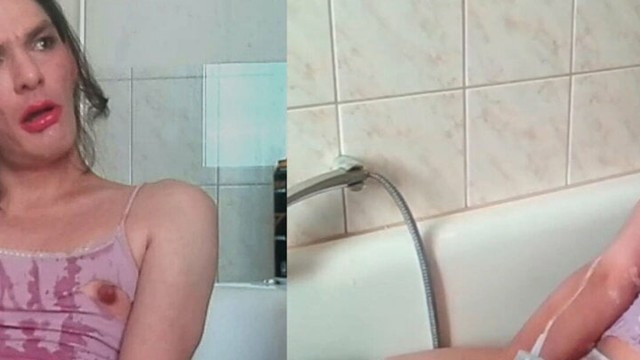 BDSM Slave used in the bathtub Part 1 - Deepthroat & Anal Training, Enema and Nipple Clamps