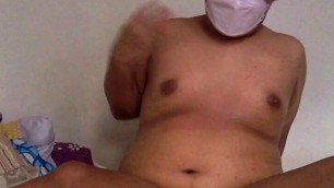 fat femboy jerking off