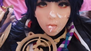 Genshin Impact trans doll Scaramouche cosplayer gets stuffed in the ass