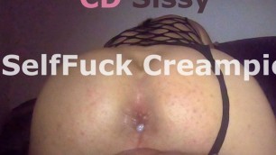 CrossDress Sissy SelfFuck cum in ass Creampie