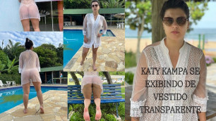 Katy Kampa Casada Se Exibindo Em Público com Vestido Transparente